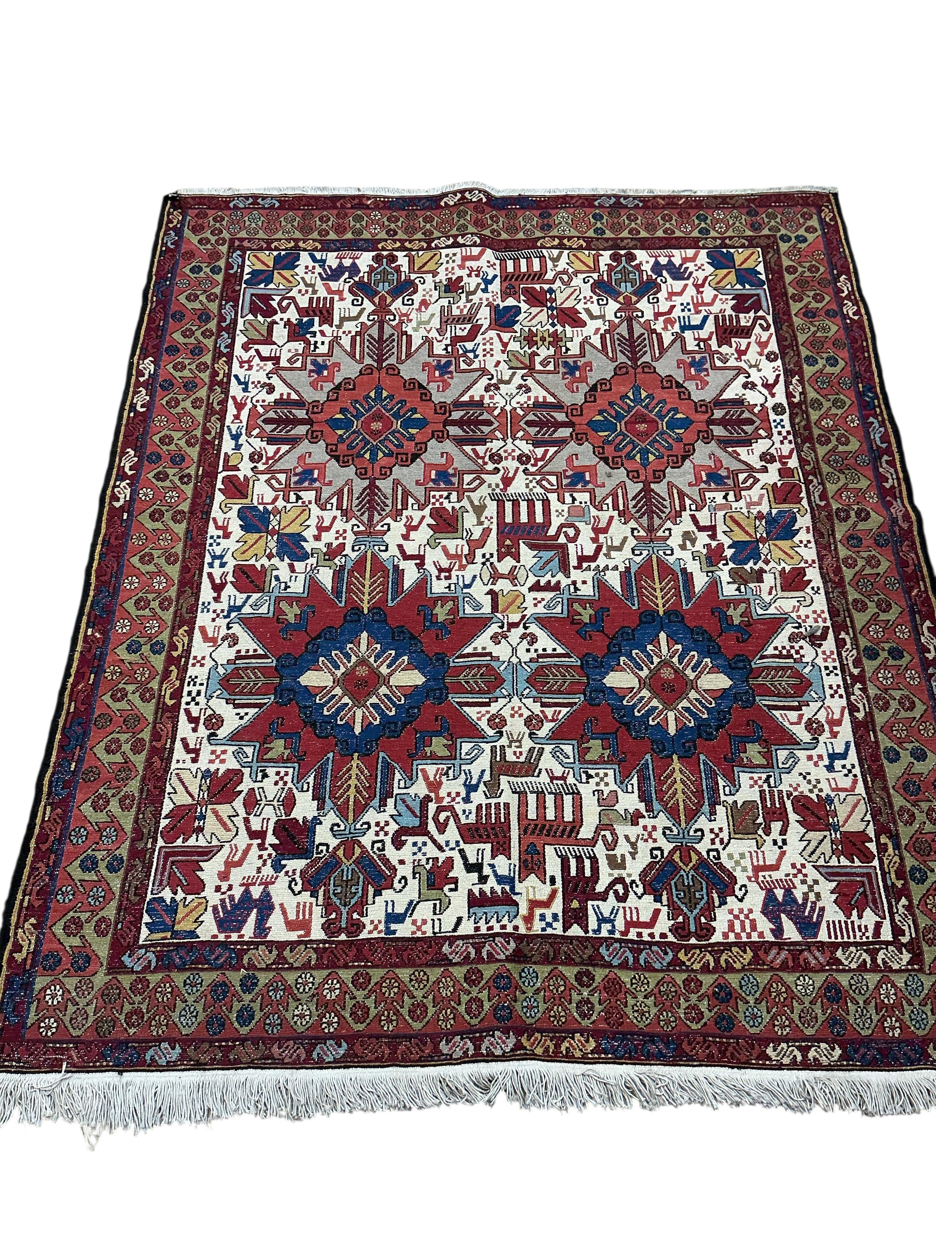 Two Soumak rugs, larger 170 x 116cm